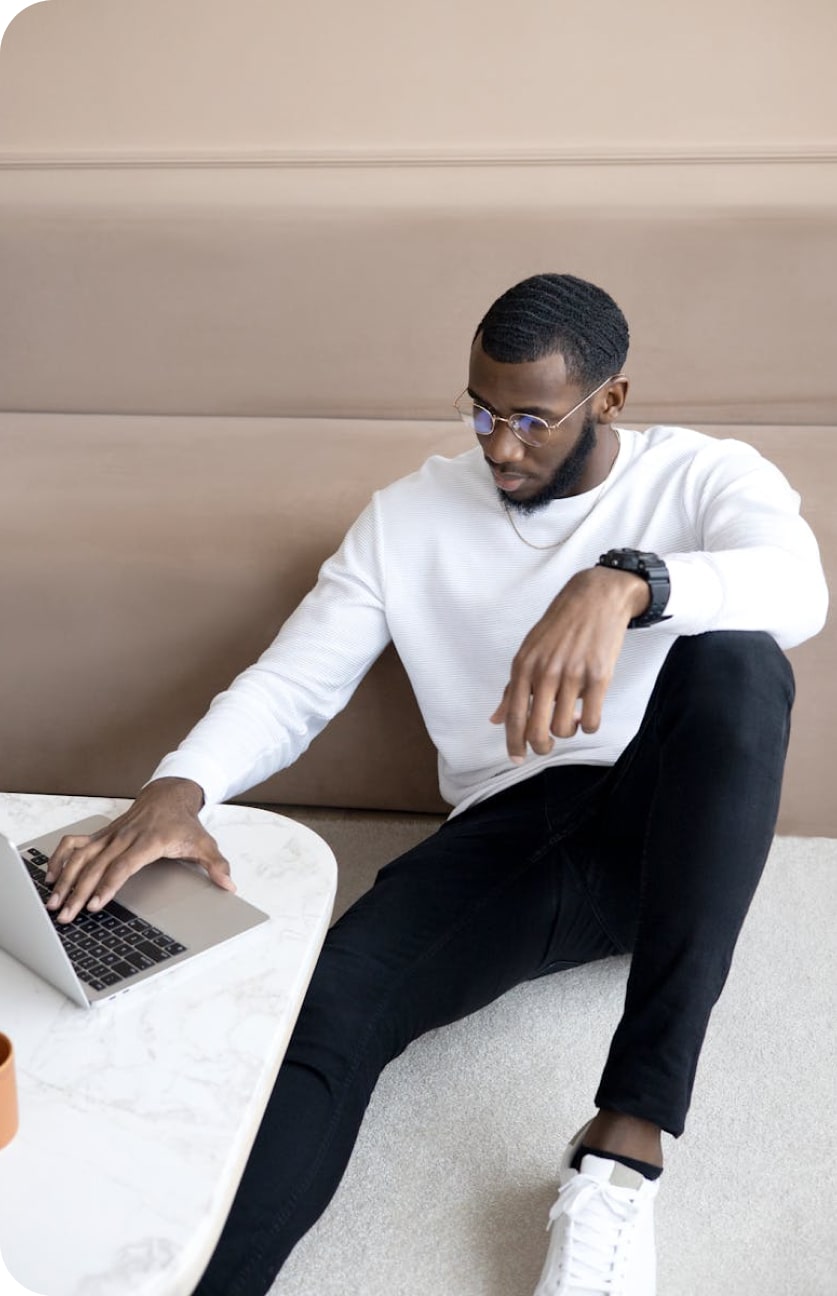 Person working on laptop